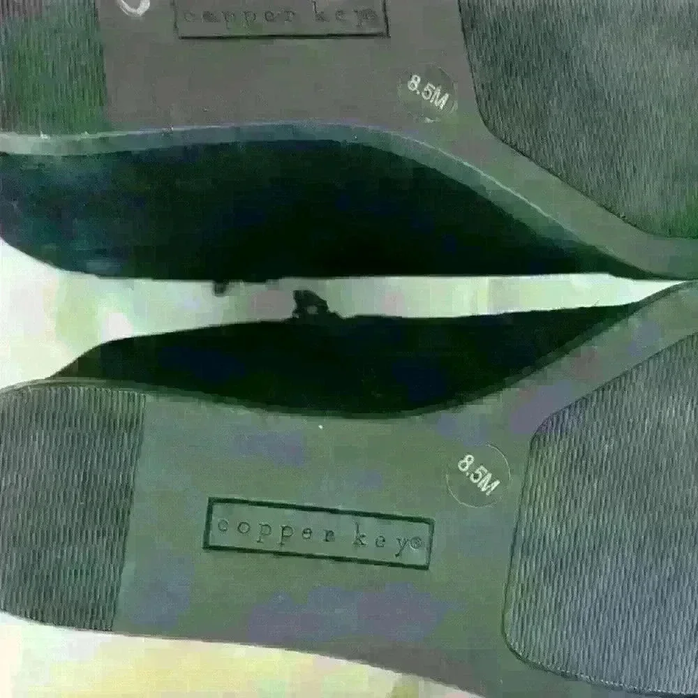 New no tags Cooper Key Black Suede Wedge Booties. Size 8.5 - Picture 5 of 5